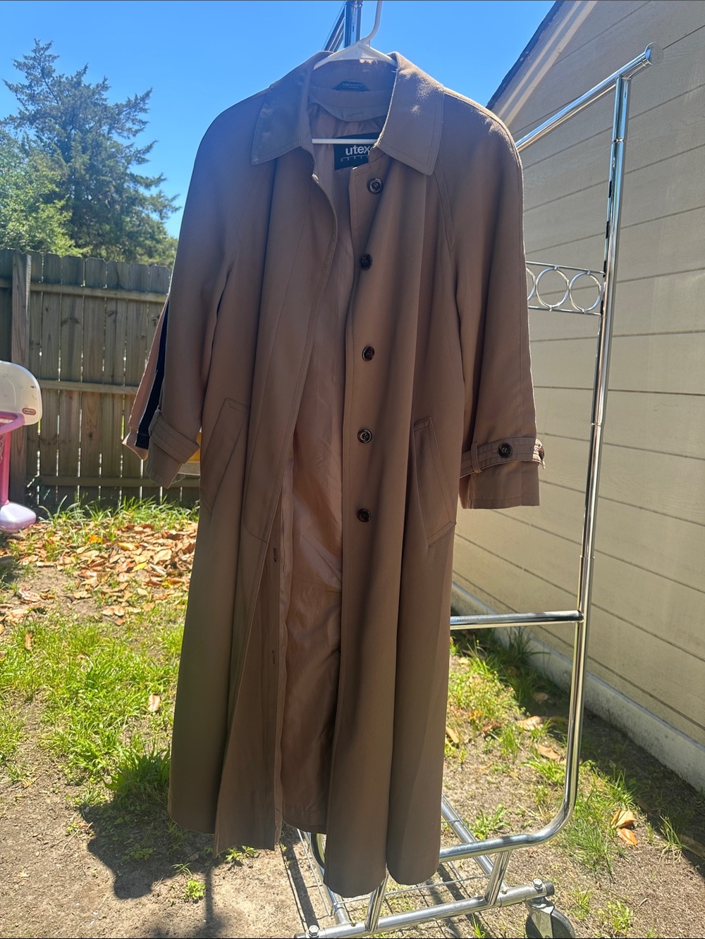 Utex Tan Men's Long Trench Coat